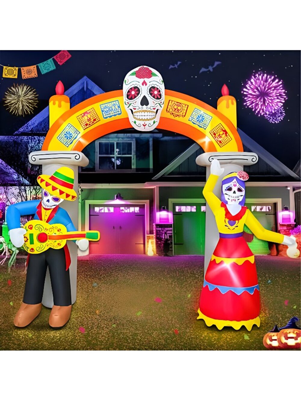 9Ft Day of The Dead Halloween Inflatables Archway Dia De Los Muertos